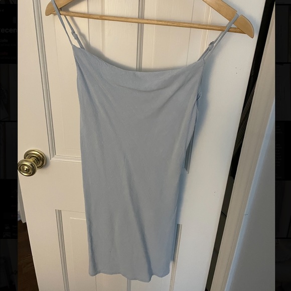 Light blue linen blue dress - Picture 3 of 5